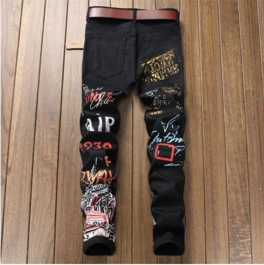 Mens Printed Jeand